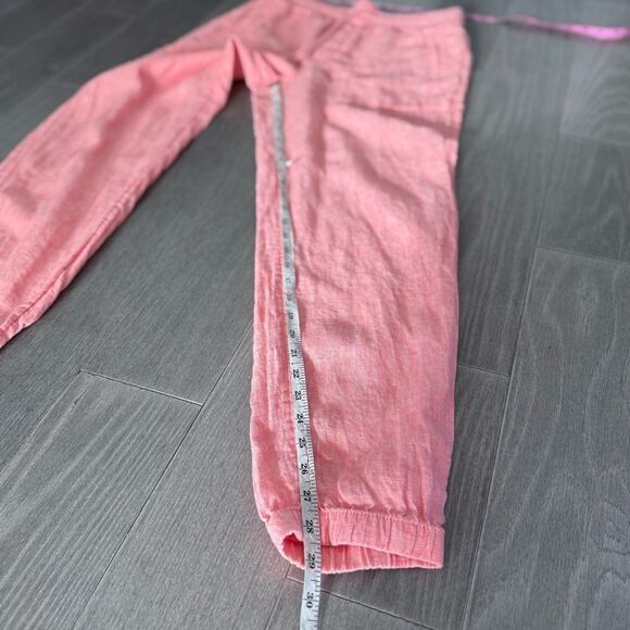 Athleta Retreat Linen Jogger Pants in Calla Sunset Orange Coral 531704 Size 6 - Picture 16 of 16
